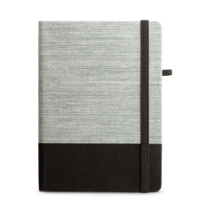 ROUSSEAU II. Caderno A5 de capa dura em palha e algodão canvas, com páginas pautadas