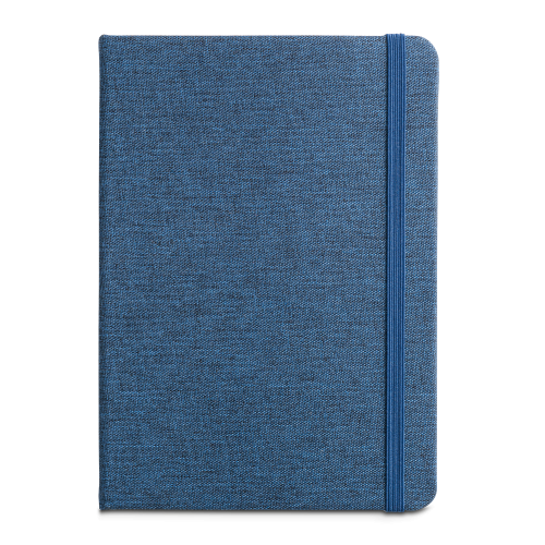 BOYD II. Caderno A5 de capa dura em poliéster 100% reciclado com páginas pautadas
