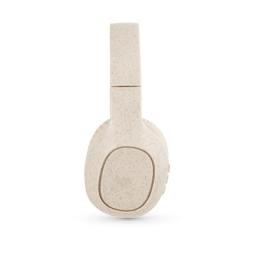 MARCONI. Fones de ouvido wireless dobráveis com autonomia de 13h (400 mAh), em fibra de palha de trigo e ABS