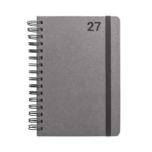 SIMMEL A5. Agenda A5, com argolas, em pele (58% reciclada)