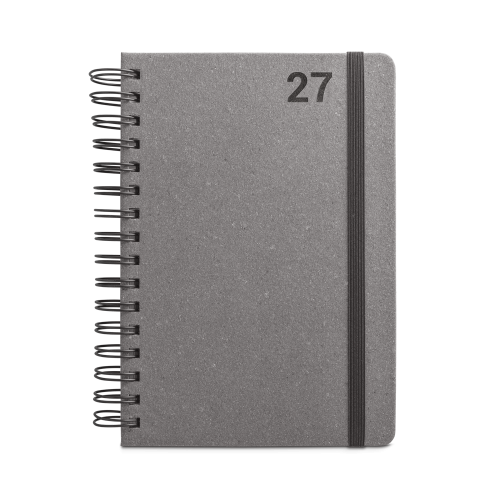 SIMMEL A5. Agenda A5, com argolas, em pele (58% reciclada)