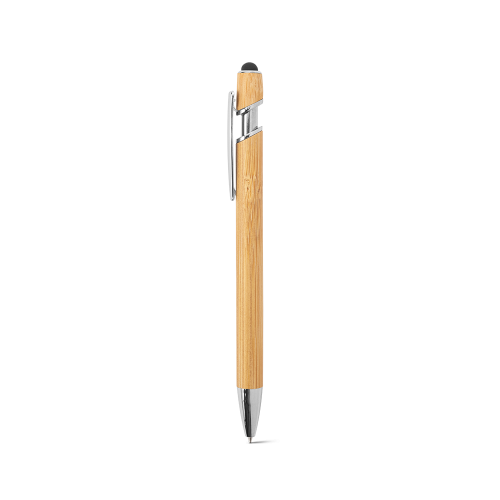 BLANC BAMBOO. Caneta esferográfica em bambu, com detalhes em alumínio cromado