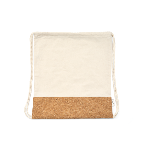 MANAUS BPACK. Sacola tipo mochila em 70% algodão reciclado e 30% poliéster reciclado (180g/m²) com base em cortiça