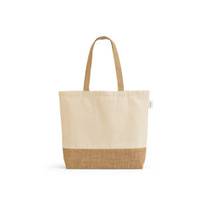 MALDIVAS CASUAL. Sacola em 70% algodão reciclado e 30% poliéster reciclado (220 g/m²) com base em juta