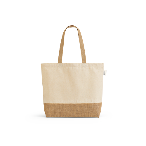 MALDIVAS CASUAL. Sacola em 70% algodão reciclado e 30% poliéster reciclado (220 g/m²) com base em juta
