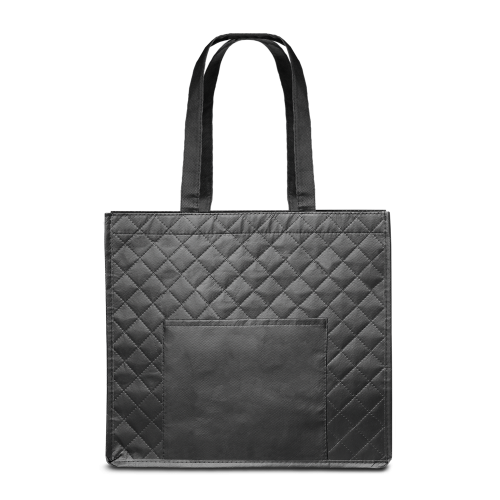 ARLETA. Sacola em non-woven laminado (110 g/m²) com bolso frontal (175 g/m²)