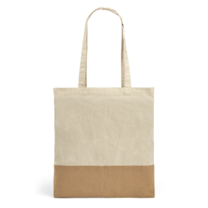 MERCAT. Sacola 100% algodão (160 g/m²) com detalhes em imitação de juta
