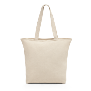 HACKNEY. Sacola 100% algodão (280 g/m²) com fecho e bolso interior