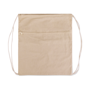 CHANCERY. Sacola tipo mochila eem 70% algodão reciclado e 30% poliéster reciclado sem tingimento (140 g/m²)