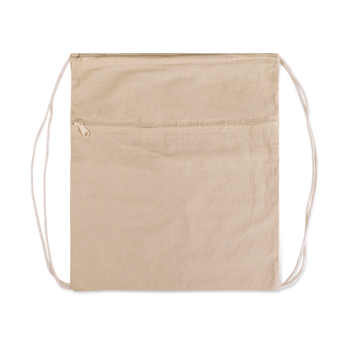 CHANCERY. Sacola tipo mochila eem 70% algodão reciclado e 30% poliéster reciclado sem tingimento (140 g/m²)