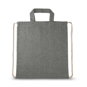 RISSANI. Sacola tipo mochila em 70% algodão reciclado e 30% poliéster reciclado (140g/m²) sem tingimento