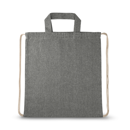 RISSANI. Sacola tipo mochila em 70% algodão reciclado e 30% poliéster reciclado (140g/m²) sem tingimento