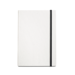 MILKY. Caderno A5 produzido através de pacotes de leite reciclados com folhas pautadas recicladas