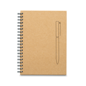 ROCK. Caderno B6 de capa dura em papel kraft (120 g/m²), com páginas lisas