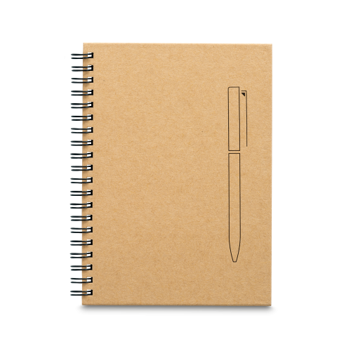 ROCK. Caderno B6 de capa dura em papel kraft (120 g/m²), com páginas lisas