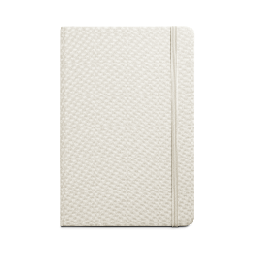 MONDRIAN. Caderno A5 de capa dura em poliéster 100% reciclado, com tratamento antibacteriano e páginas pautadas