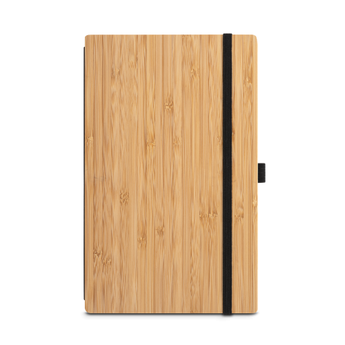 BUARQUE POCKET. Caderno de bolso com capa e contracapa em placa de bambu e lombada em poliéster 100% reciclado, com páginas lisas recicladas