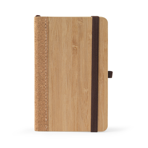 ORWELL POCKET. Caderno de bolso de capa dura em folha de bambu e cortiça com páginas pautadas recicladas