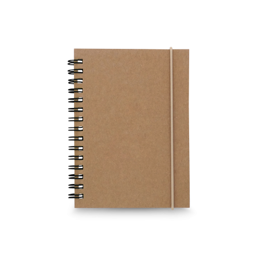 MARLOWE. Caderno de bolso espiral de capa dura em cartão, com páginas pautadas recicladas
