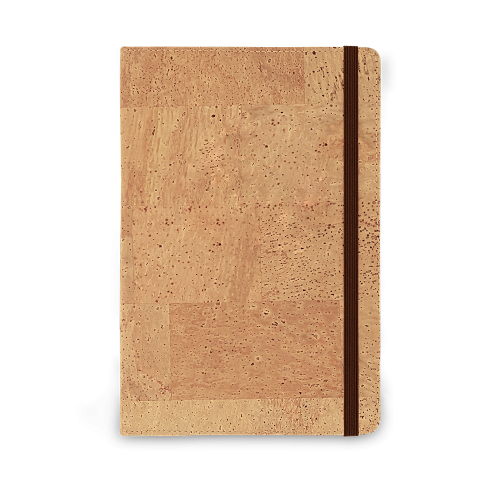 PORTEL A6. Caderno A6 de capa dura em cortiça, com páginas lisas