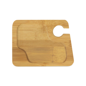 FABRIS. Prato em bambu com suporte para copo