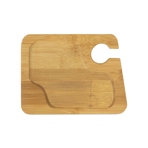 FABRIS. Prato em bambu com suporte para copo