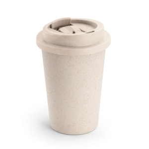 TOFFA. Copo de viagem em fibra de bambu (60%) e PP (40%) com tampa flip top (380 mL)