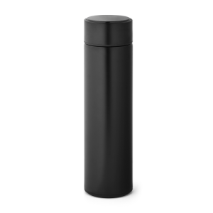 ROSSI. Garrafa térmica em aço inox de parede dupla isolada a vácuo, com termômetro digital (450 mL)