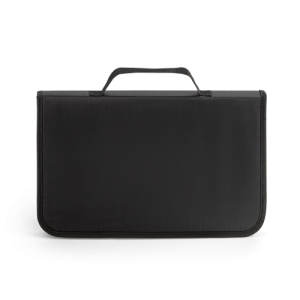 BOTALY. Kit churrasco em estojo de nylon 210D com tábua em PP e 5 utensílios em aço inox e PP