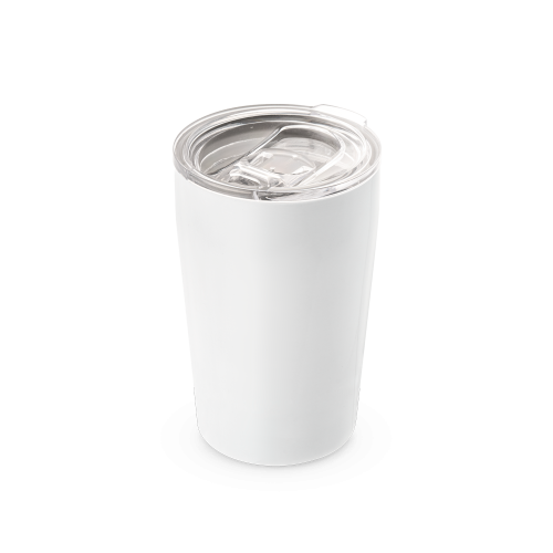 SLIDER. Copo de viagem térmico para sublimação em aço inox, de parede dupla isolada a vácuo (380 mL)