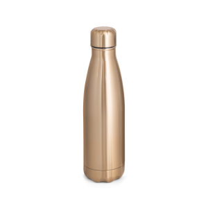 SHOW METALLIC. Garrafa térmica em aço inox de parede dupla isolada a vácuo, com acabamento metalizado (510 mL)