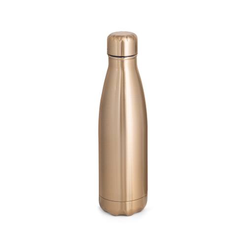 SHOW METALLIC. Garrafa térmica em aço inox de parede dupla isolada a vácuo, com acabamento metalizado (510 mL)