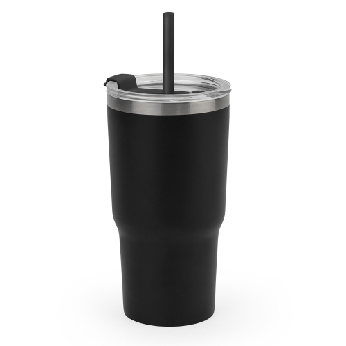 JOYNER M. Copo de viagem térmico e compacto, em aço inox 91% reciclado de parede dupla isolada a vácuo, com acabamento mate (600 mL)