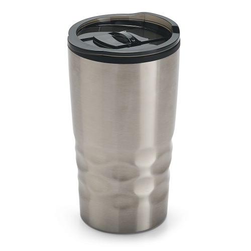 HASSI. Copo de viagem em aço inox e PP, térmico com parede dupla isolada a ar (510 mL)