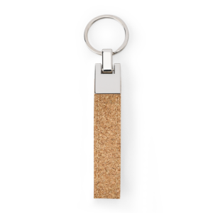 EVANS. Conjunto composto por uma caneta esferográfica e chaveiro, ambos em metal e cortiça