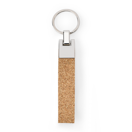 EVANS. Conjunto composto por uma caneta esferográfica e chaveiro, ambos em metal e cortiça