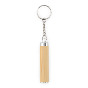RACHEL. Chaveiro em bambu e ABS com lanterna LED