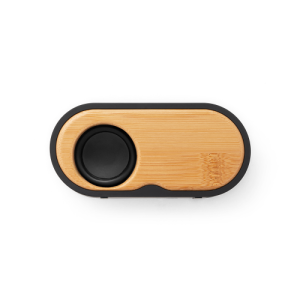 TILLY. Caixa de som portátil com autonomia de 5h (1'200 mAh), em bambu e ABS 100% reciclado