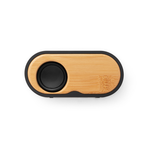TILLY. Caixa de som portátil com autonomia de 5h (1'200 mAh), em bambu e ABS 100% reciclado