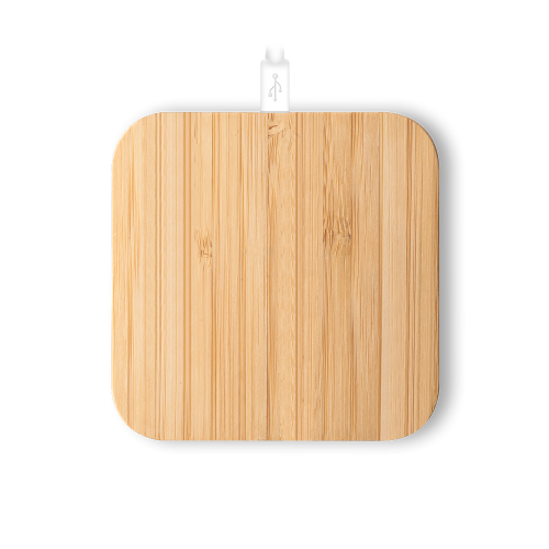 DALTON. Carregador por indução super-rápido em bambu (15 W)