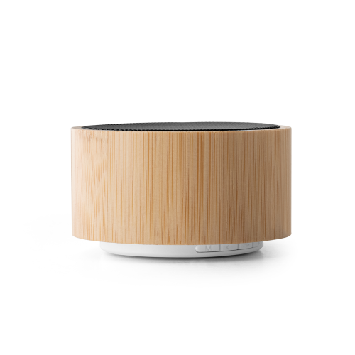 ARBER. Caixa de som portátil com microfone e autonomia de 2h (300 mAh), em bambu e ABS