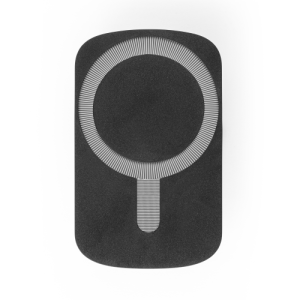 KOCH. Carregador magnético por indução super-rápido (wireless) com a funcionalidade de suporte para carro, em ABS 60% reciclado e silicone
