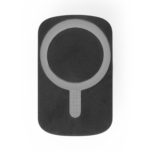 KOCH. Carregador magnético por indução super-rápido (wireless) com a funcionalidade de suporte para carro, em ABS 60% reciclado e silicone